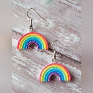 Glitter Rainbow Drop Earrings